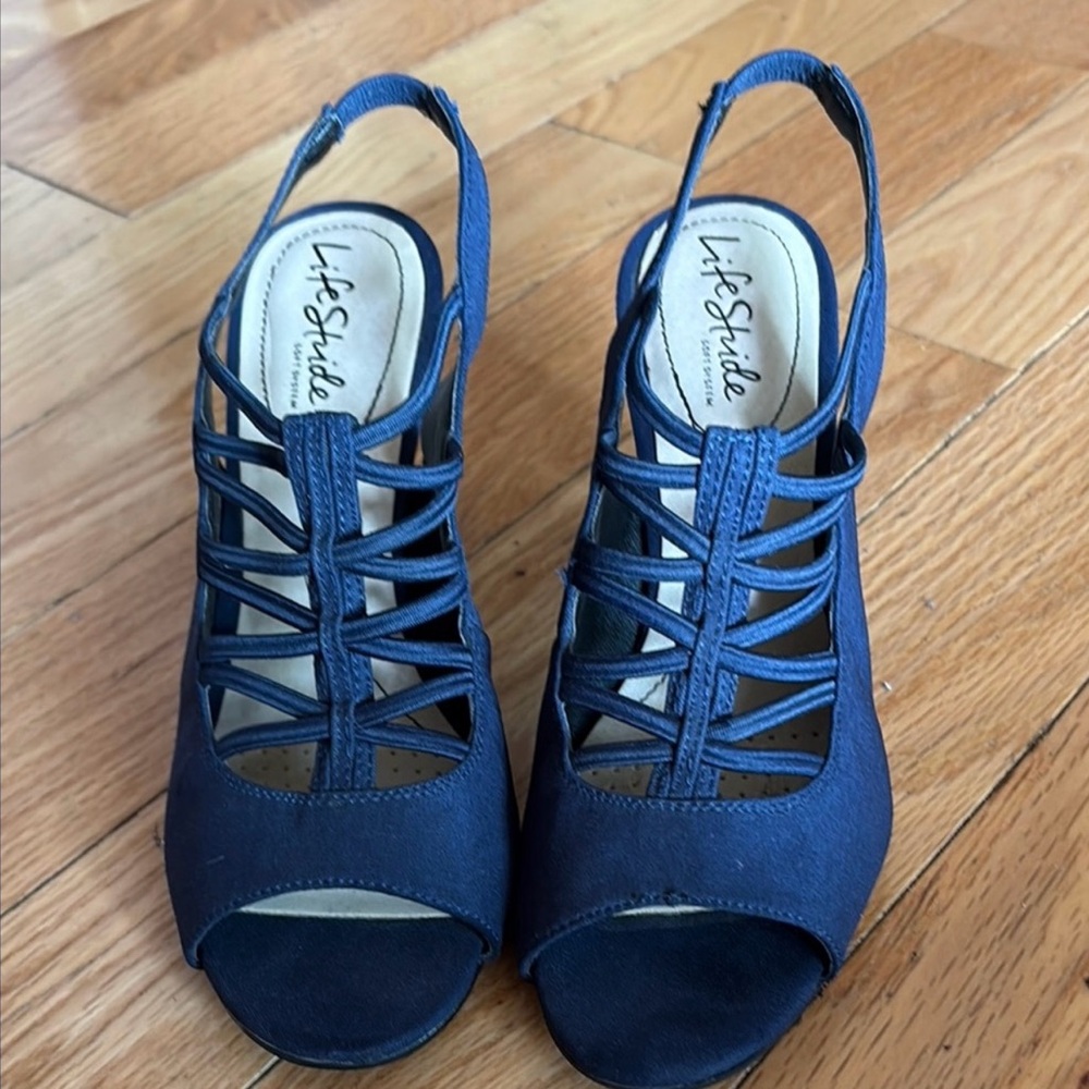 Life Stride Women's Blue Slingback Sandals